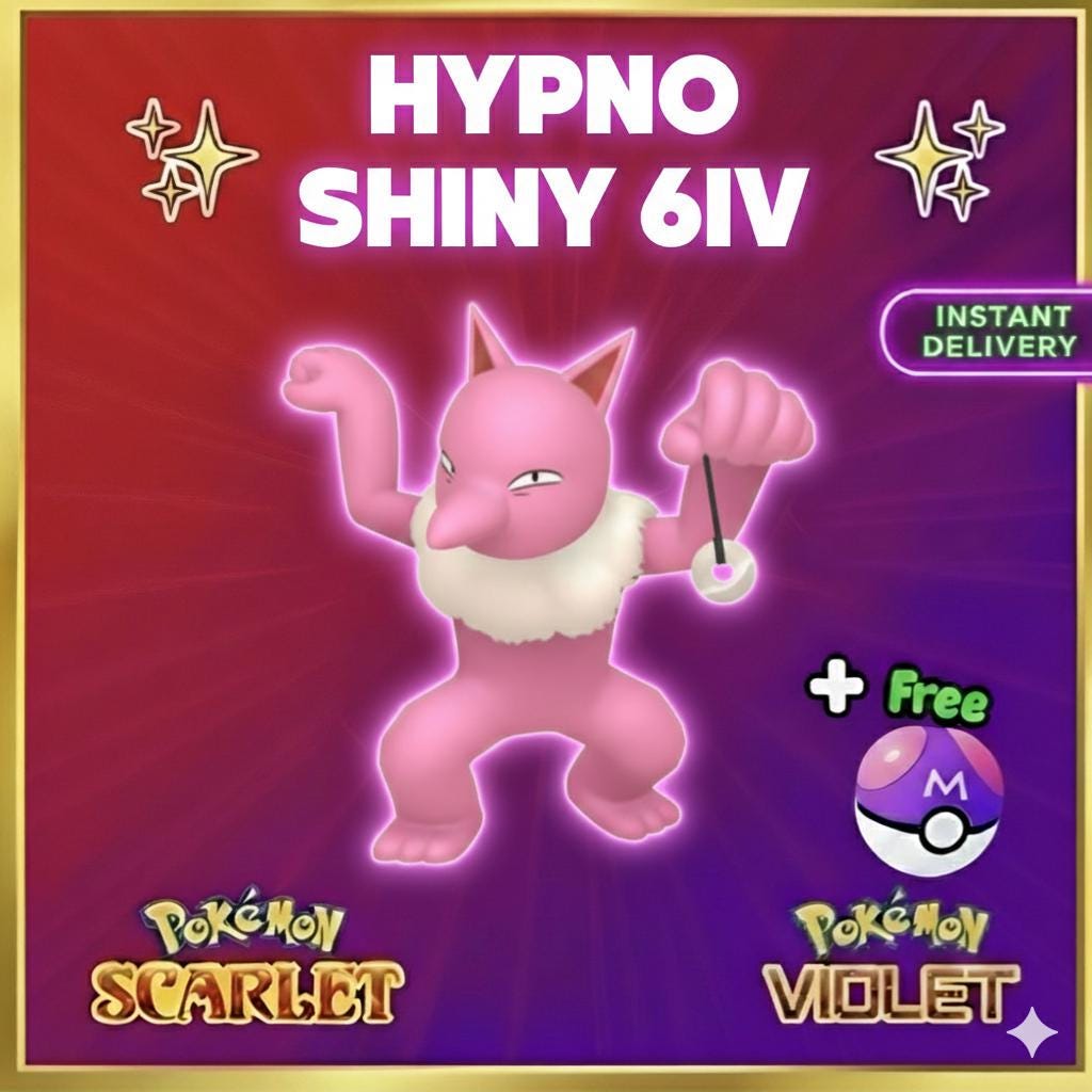Pokemon Scarlet Violet Shiny 6iv Hypno Battle Ready Ev Trained Custom Ot Sv Trade - Pokémon Scarlet & Violet digital Pokémon