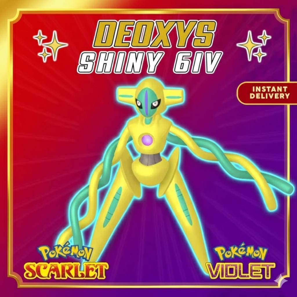Shiny DEOXYS Pokémon Scarlet and Violet 6IV Competitive Battle Ready - Pokémon Scarlet & Violet digital Pokémon trade by