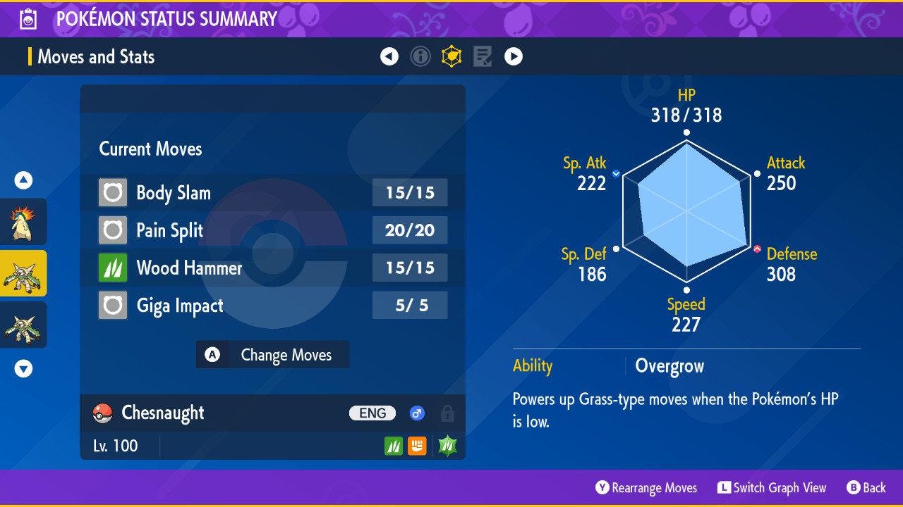 Shiny CHESNAUGHT Pokémon Scarlet Violet 6IV Competitive Battle Ready - Pokémon Scarlet & Violet digital Pokémon trade image 3