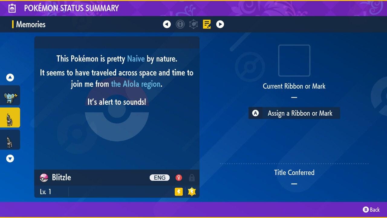 Shiny BLITZLE Pokémon Scarlet and Violet 6IV Competitive Battle Ready - Pokémon Scarlet & Violet digital Pokémon trade image