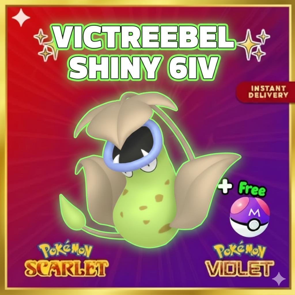 Shiny VICTREEBEL Pokémon Scarlet Violet 6IV Competitive Battle Ready - Pokémon Scarlet & Violet digital Pokémon trade by