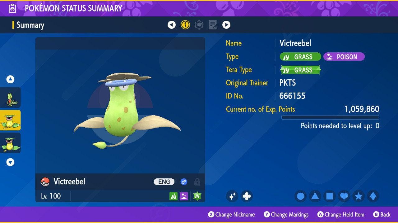 Shiny VICTREEBEL Pokémon Scarlet Violet 6IV Competitive Battle Ready - Pokémon Scarlet & Violet digital Pokémon trade image 2