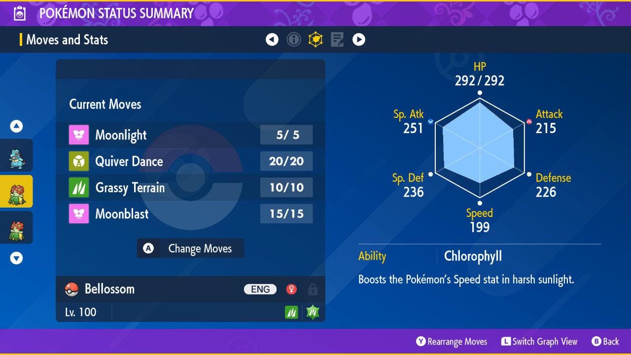 Shiny BELLOSSOM Pokémon Scarlet Violet 6IV Competitive Battle Ready - Pokémon Scarlet & Violet digital Pokémon trade image 2