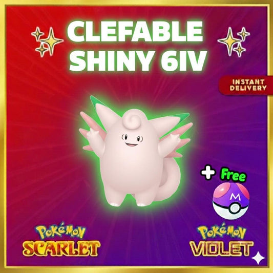 Pokemon Scarlet and Violet Shiny CLEFABLE 6IV Competitive Battle Ready - Pokémon Scarlet & Violet digital Pokémon trade by