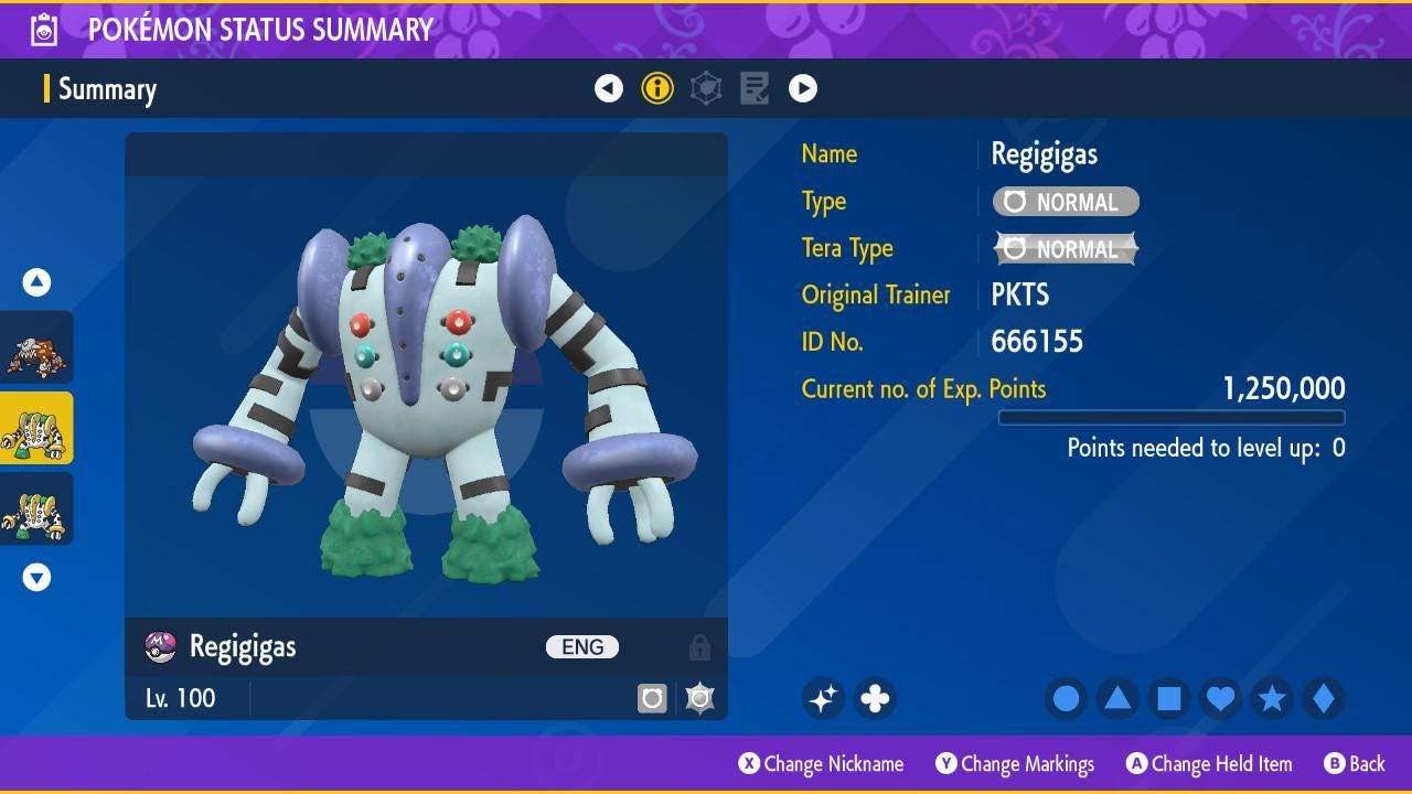 Shiny REGIGIGAS Pokémon Scarlet and Violet 6IV Competitive Battle Ready - Pokémon Scarlet & Violet digital Pokémon trade