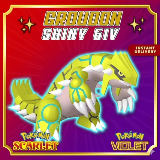 Shiny GROUDON Pokémon Scarlet Violet 6IV Competitive Battle Ready - Pokémon Scarlet & Violet digital Pokémon trade by