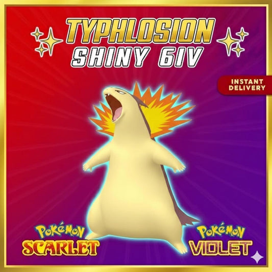 Shiny TYPHLOSION Pokémon Scarlet and Violet 6IV Competitive Battle Ready - Pokémon Scarlet & Violet digital Pokémon trade by