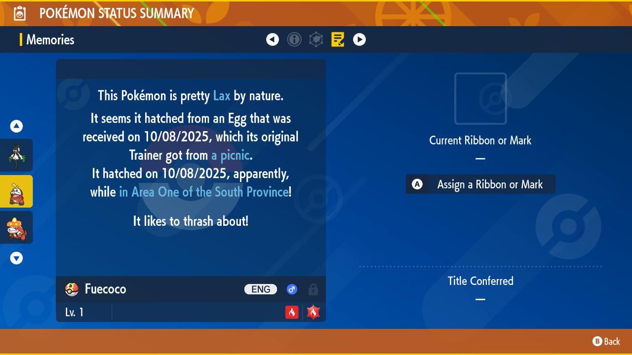 Shiny FUECOCO Pokémon Scarlet Violet 6IV Competitive Battle Ready - Pokémon Scarlet & Violet digital Pokémon trade image 3