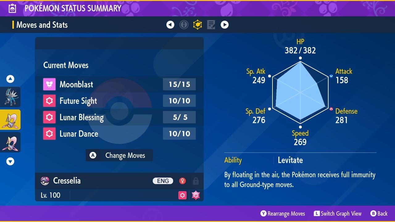 Shiny CRESSELIA Pokémon Scarlet Violet 6IV Competitive Battle Ready – image 3