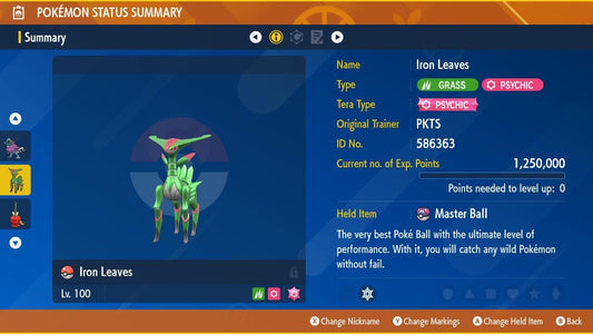 Non Shiny IRON LEAVES Ev Trained Scarlet Violet Pokémon Battle Ready Competitive - Pokémon Scarlet & Violet digital Pokémon