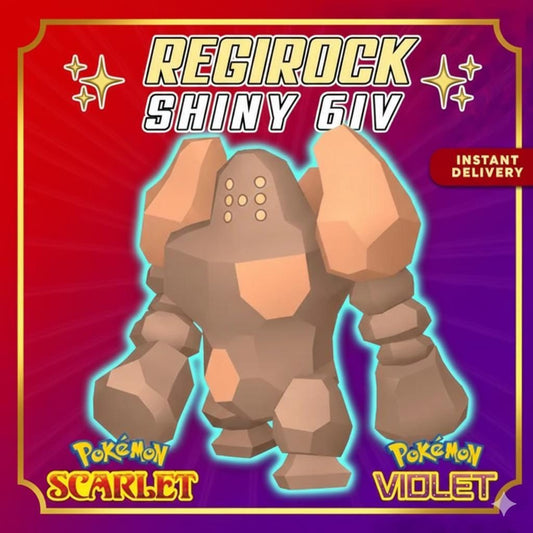 Shiny REGIROCK Pokémon Scarlet and Violet 6IV Competitive Battle Ready - Pokémon Scarlet & Violet digital Pokémon trade by