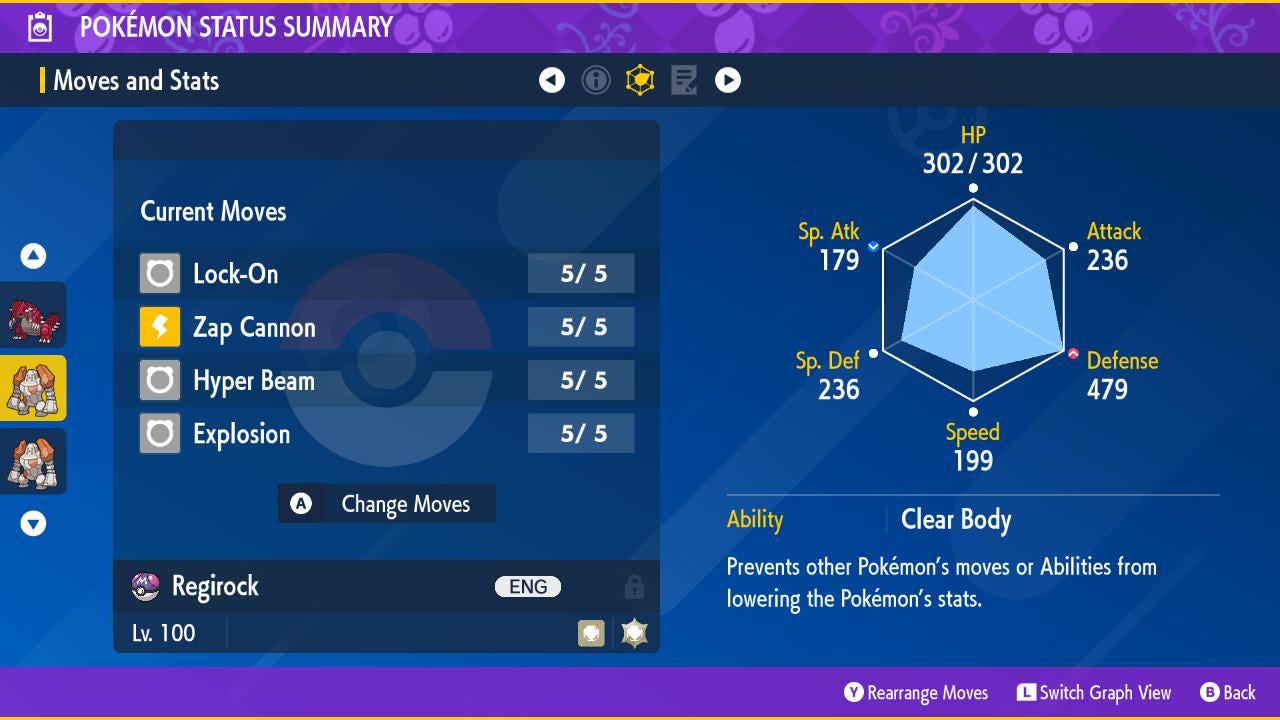Shiny REGIROCK Pokémon Scarlet and Violet 6IV Competitive Battle Ready - Pokémon Scarlet & Violet digital Pokémon trade image
