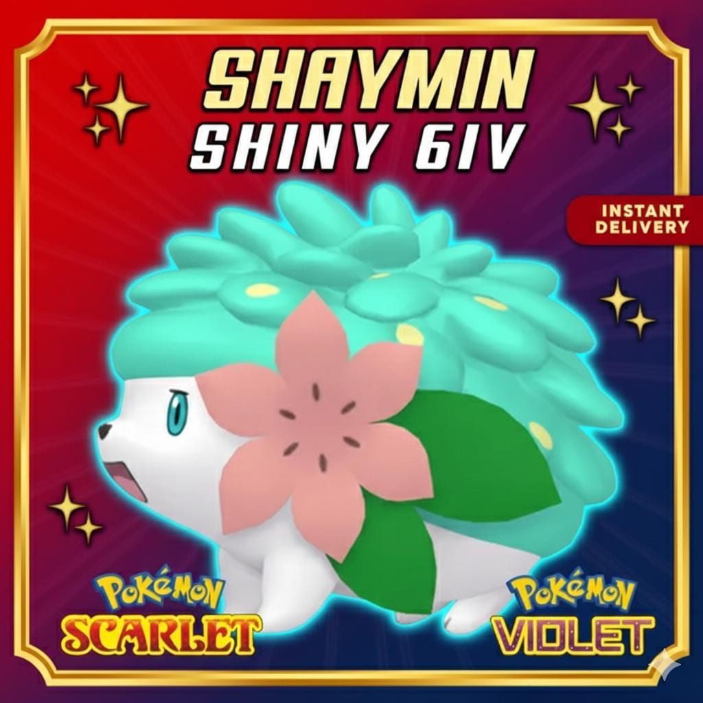 Shiny SHAYMIN Pokémon Scarlet Violet 6IV Competitive Battle Ready - Pokémon Scarlet & Violet digital Pokémon trade by