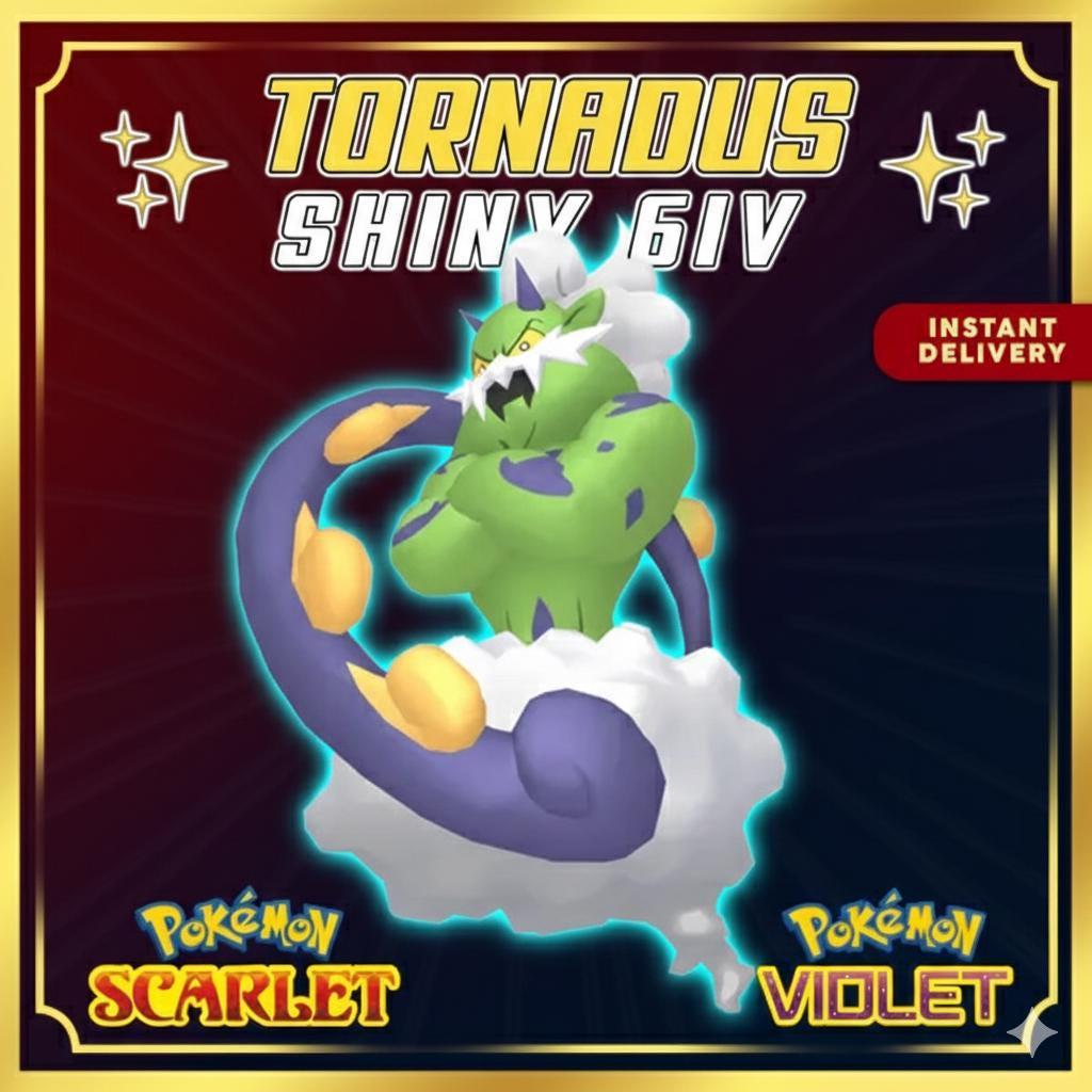 Shiny TORNADUS Pokémon Scarlet Violet 6IV Competitive Battle Ready - Pokémon Scarlet & Violet digital Pokémon trade by