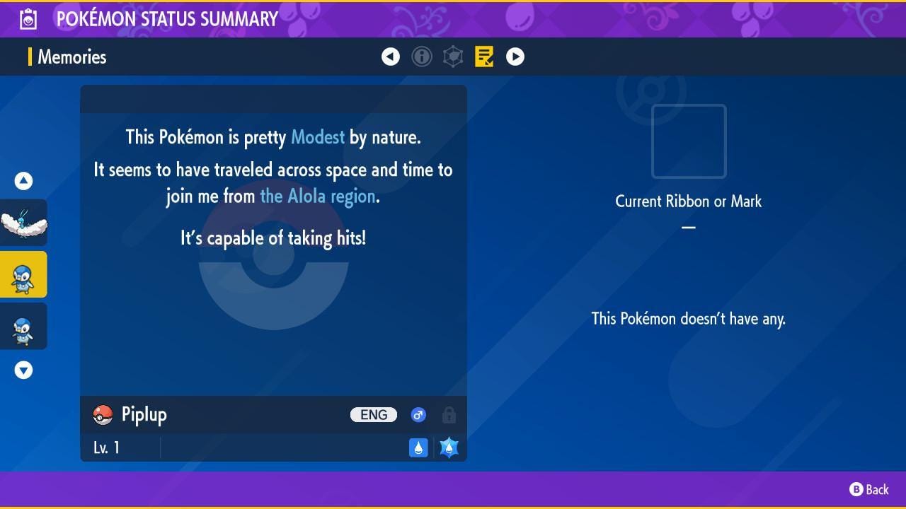 Shiny PIPLUP Pokémon Scarlet Violet 6IV Competitive Battle Ready - Pokémon Scarlet & Violet digital Pokémon trade image 3