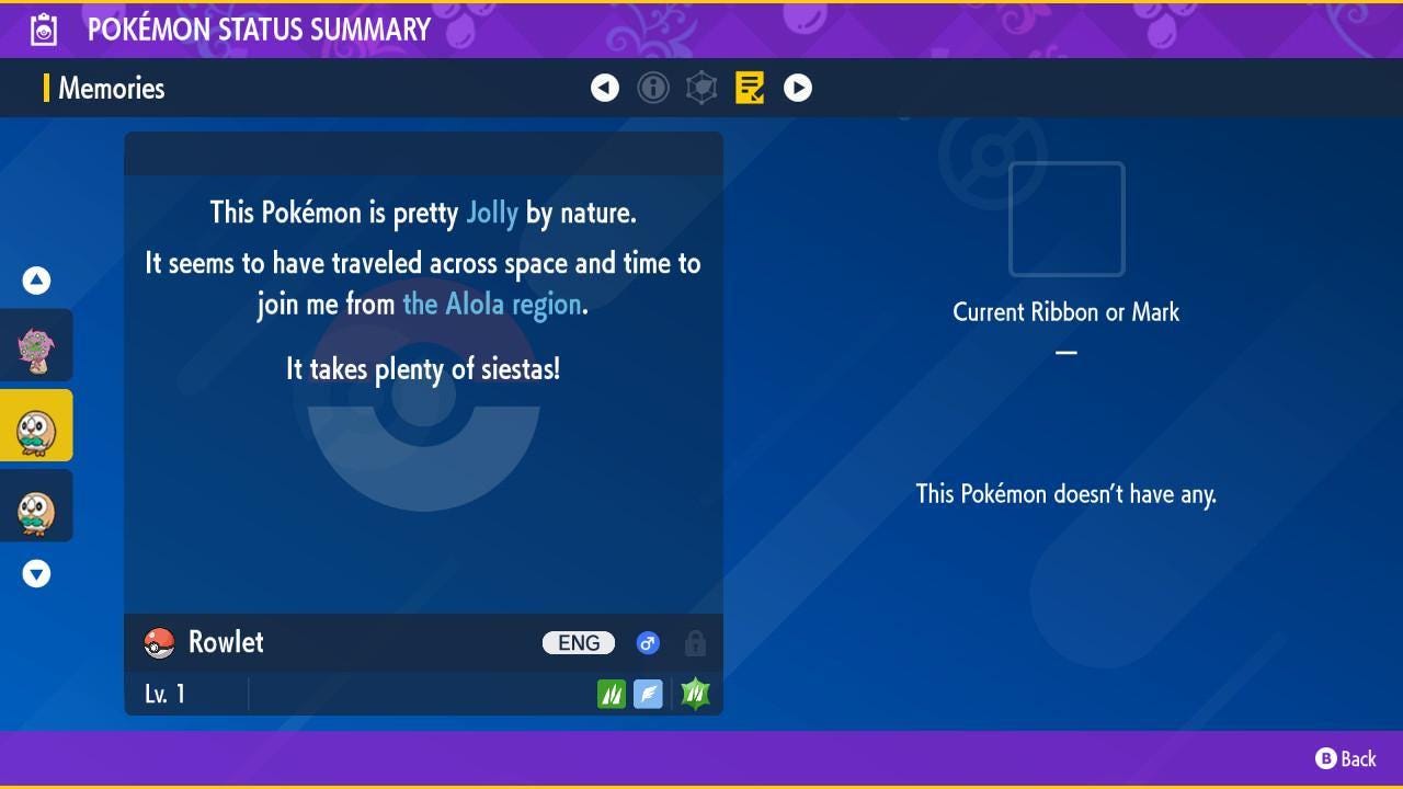 Shiny ROWLET Pokémon Scarlet and Violet 6IV Competitive Battle Ready - Pokémon Scarlet & Violet digital Pokémon trade image 3