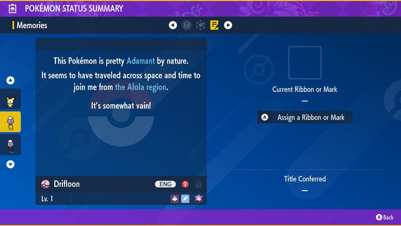 Shiny DRIFLOON Pokémon Scarlet Violet 6IV Competitive Battle Ready - Pokémon Scarlet & Violet digital Pokémon trade image 3