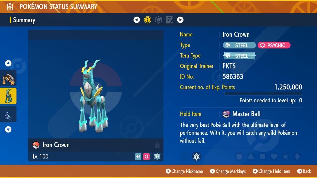 Non Shiny IRON CROWN Ev Trained Scarlet Violet Pokémon Battle Ready Competitive - Pokémon Scarlet & Violet digital Pokémon