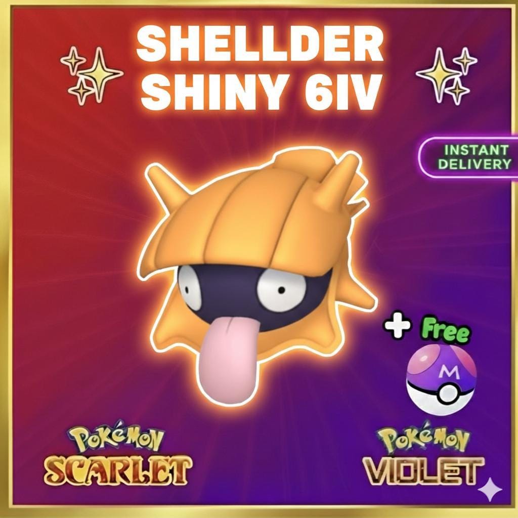 Pokemon Scarlet and Violet Shiny SHELLDER 6IV Competitive Battle Ready - Pokémon Scarlet & Violet digital Pokémon trade by