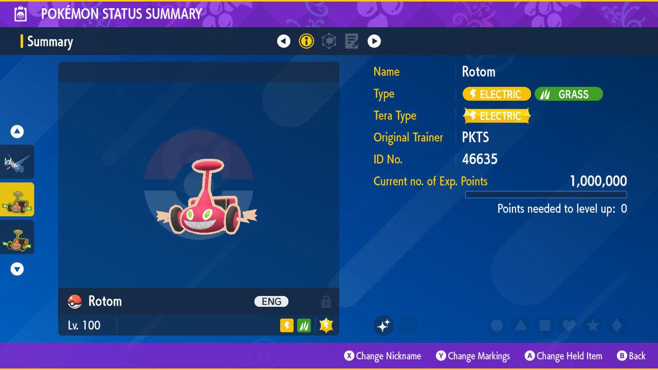 Shiny Mow ROTOM Pokémon Scarlet Violet 6IV Competitive Battle Ready - Pokémon Scarlet & Violet digital Pokémon trade by