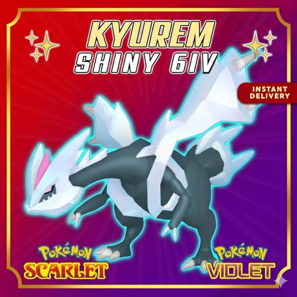 Shiny KYUREM Pokémon Scarlet and Violet 6IV Competitive Battle Ready - Pokémon Scarlet & Violet digital Pokémon trade by