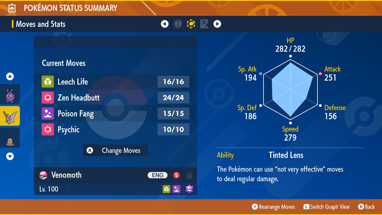 Pokemon Scarlet and Violet Shiny VENOMOTH 6IV Competitive Battle Ready - Pokémon Scarlet & Violet digital Pokémon trade image
