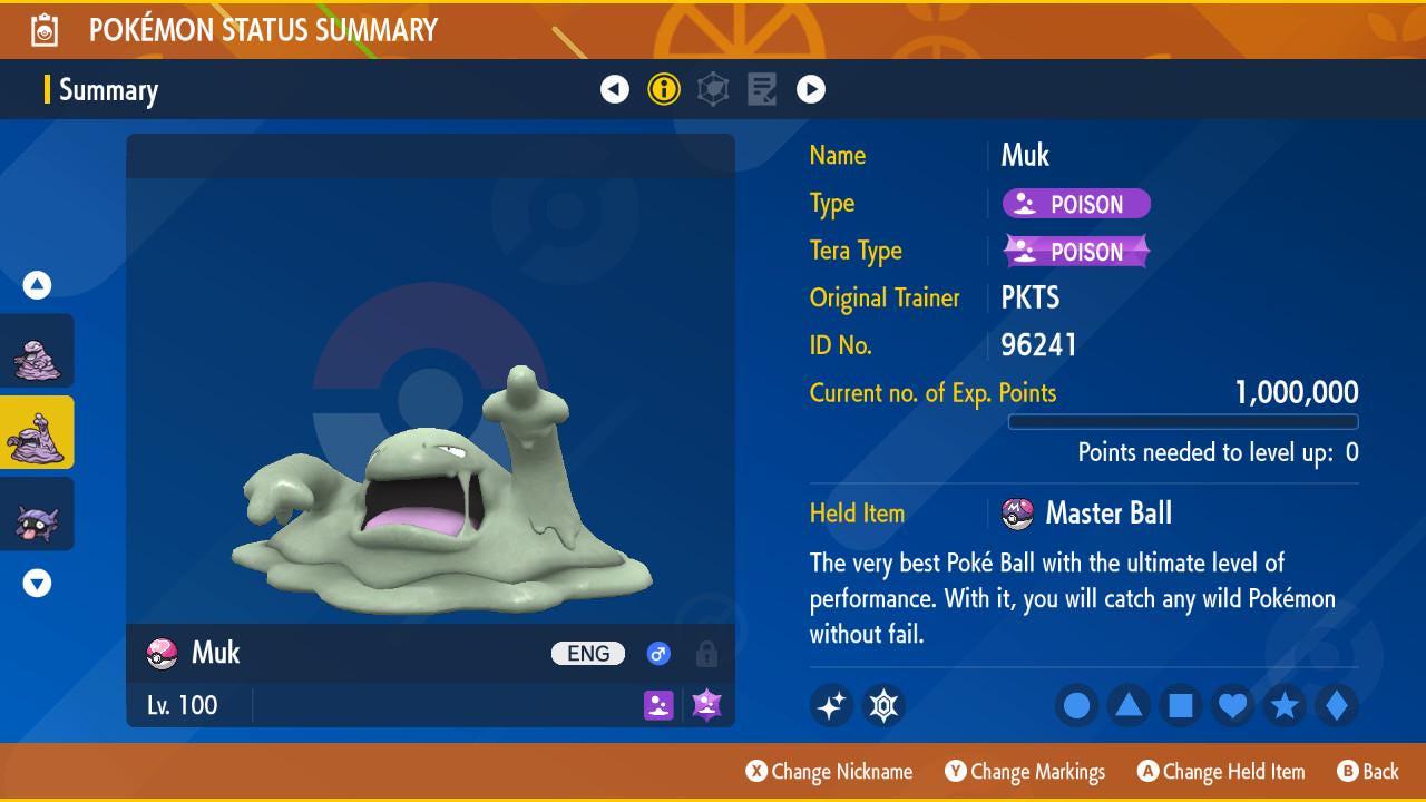Pokemon Scarlet and Violet Shiny MUK 6IV Competitive Battle Ready - Pokémon Scarlet & Violet digital Pokémon trade image 2