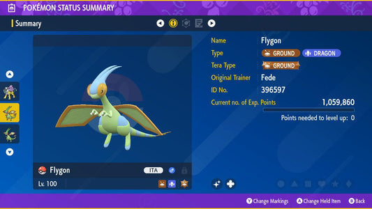 Shiny FLYGON Pokémon Scarlet and Violet 6IV Competitive Battle Ready - Pokémon Scarlet & Violet digital Pokémon trade by