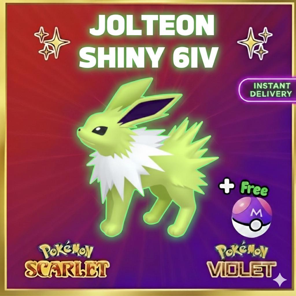 Shiny JOLTEON Pokémon Scarlet Violet 6IV Competitive Battle Ready - Pokémon Scarlet & Violet digital Pokémon trade by