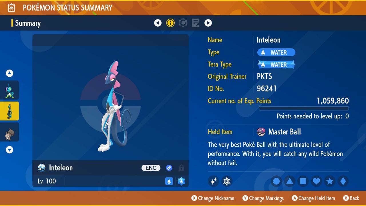 Shiny INTELEON Pokémon Scarlet Violet 6IV Competitive Battle Ready - Pokémon Scarlet & Violet digital Pokémon trade by