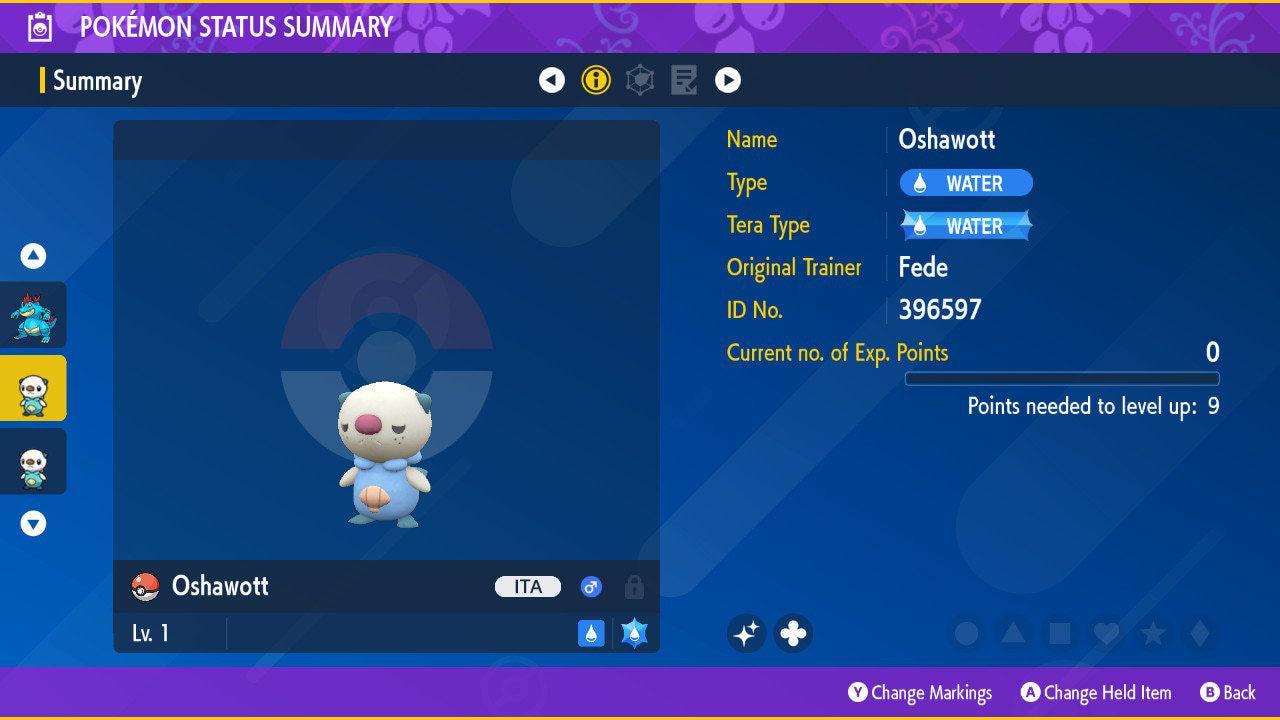 Shiny OSHAWOTT Pokémon Scarlet and Violet 6IV Competitive Battle Ready - Pokémon Scarlet & Violet digital Pokémon trade by