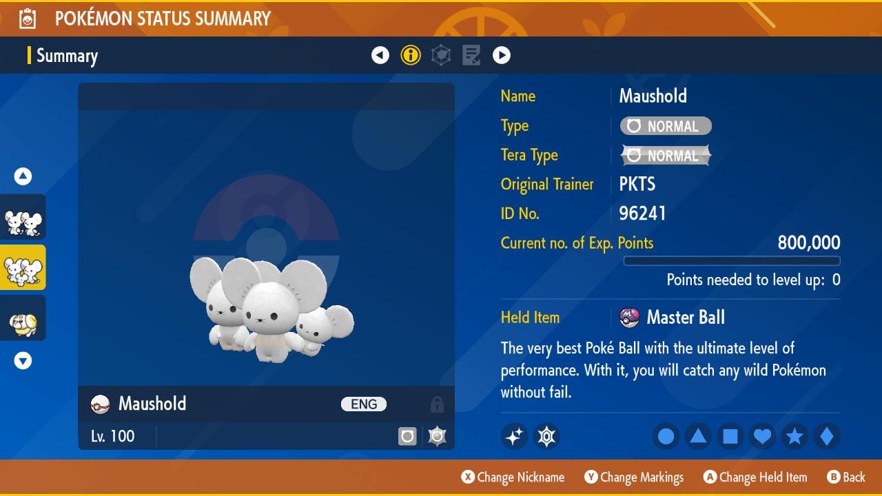 Shiny MAUSHOLD Pokémon Scarlet Violet 6IV Competitive Battle Ready - Pokémon Scarlet & Violet digital Pokémon trade by