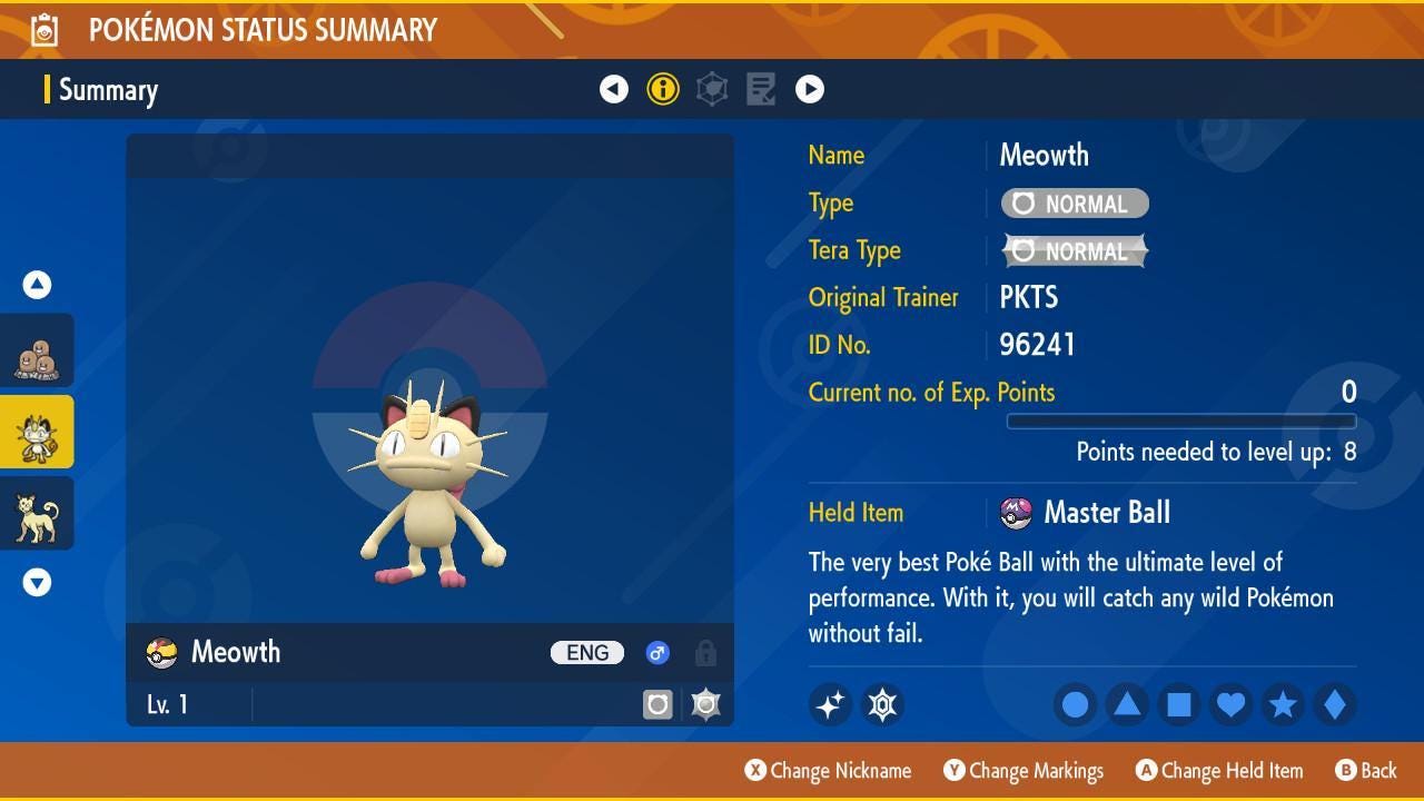 Pokemon Scarlet and Violet Shiny MEOWTH 6IV Competitive Battle Ready - Pokémon Scarlet & Violet digital Pokémon trade image 2