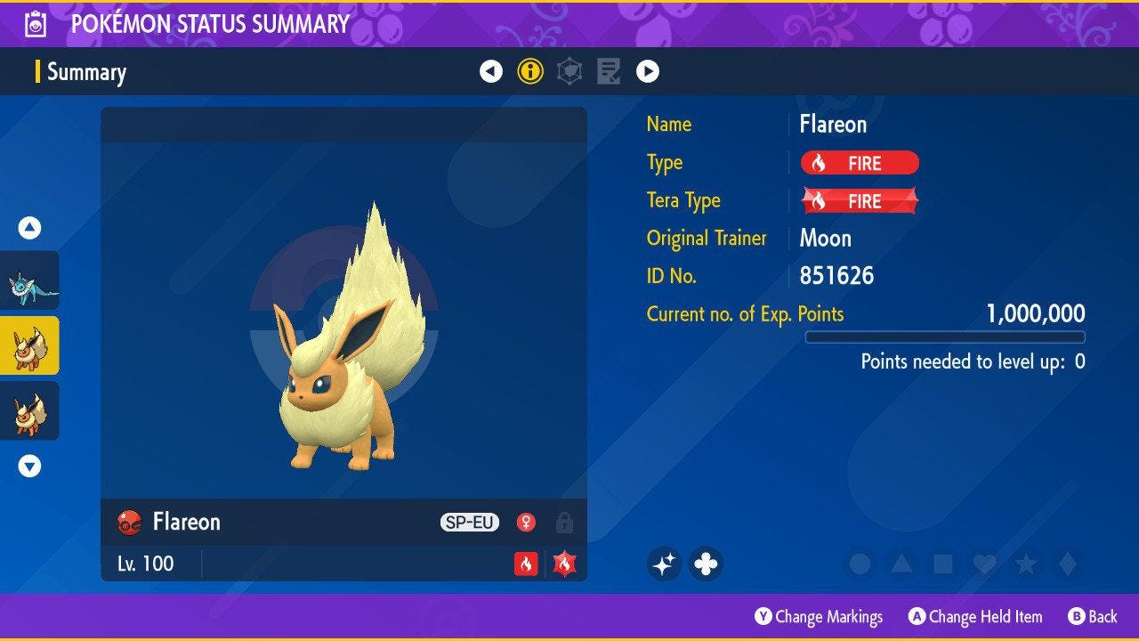 Shiny FLAREON Pokémon Scarlet Violet 6IV Competitive Battle Ready - Pokémon Scarlet & Violet digital Pokémon trade image 2