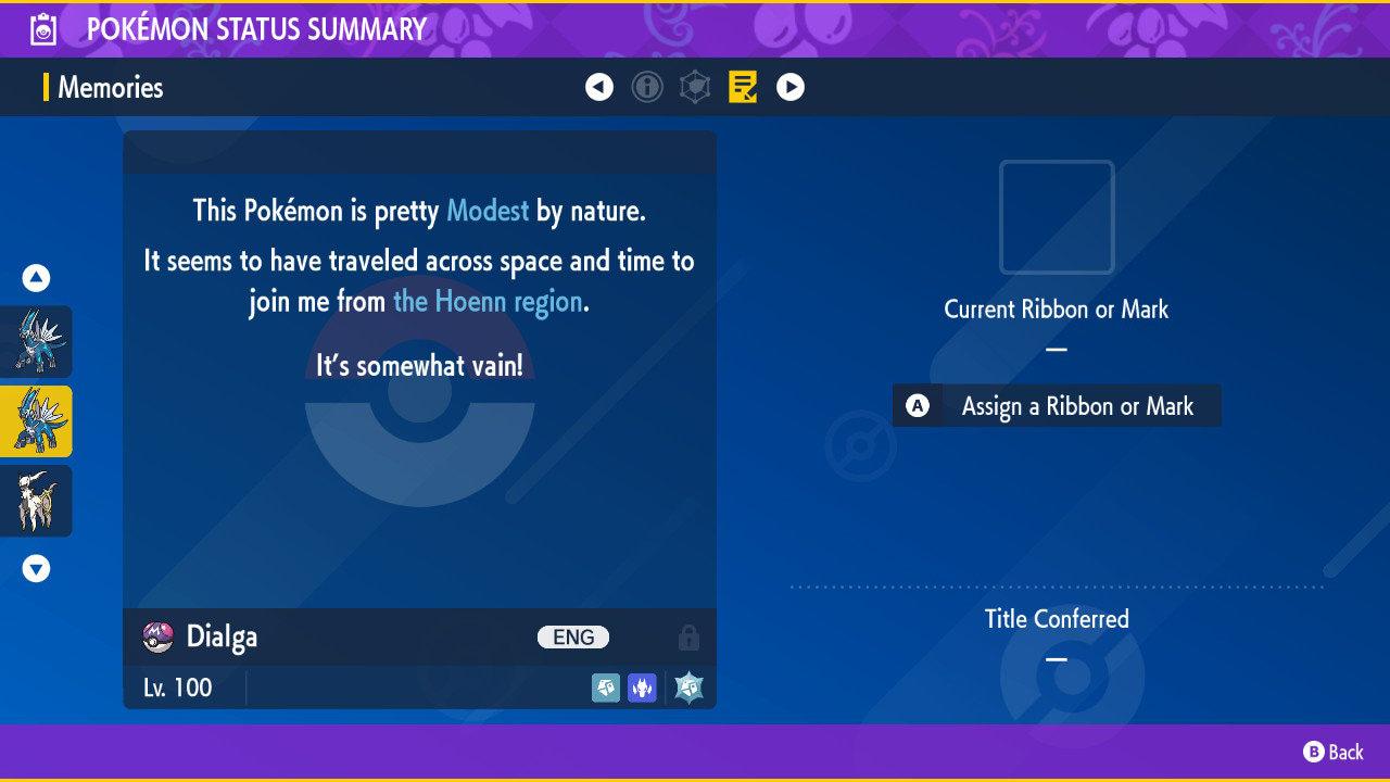 NON Shiny DIALGA Pokémon Scarlet and Violet 6IV Competitive Battle Ready - Pokémon Scarlet & Violet digital Pokémon trade