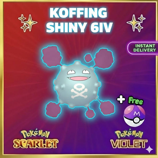 Pokemon Scarlet Violet Shiny 6iv Koffing Battle Ready Ev Trained Custom Ot Sv - Pokémon Scarlet & Violet digital Pokémon