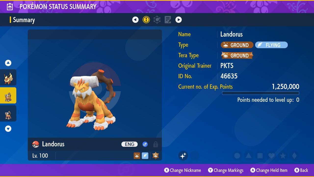 Shiny Therian Forme LANDORUS Pokémon Scarlet and Violet 6IV Competitive Battle - Pokémon Scarlet & Violet digital Pokémon