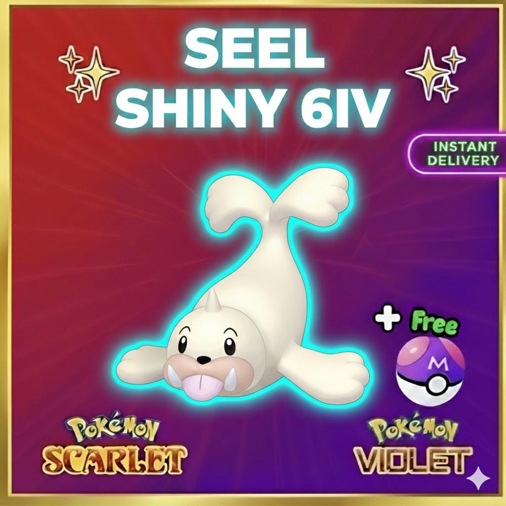 Pokemon Scarlet and Violet Shiny SEEL 6IV Competitive Battle Ready - Pokémon Scarlet & Violet digital Pokémon trade by