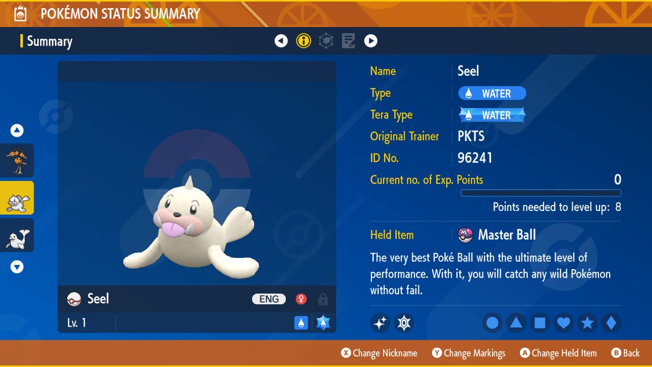 Pokemon Scarlet and Violet Shiny SEEL 6IV Competitive Battle Ready - Pokémon Scarlet & Violet digital Pokémon trade image 2