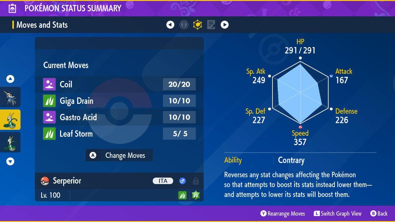 Shiny SERPERIOR Pokémon Scarlet and Violet 6IV Competitive Battle Ready - Pokémon Scarlet & Violet digital Pokémon trade