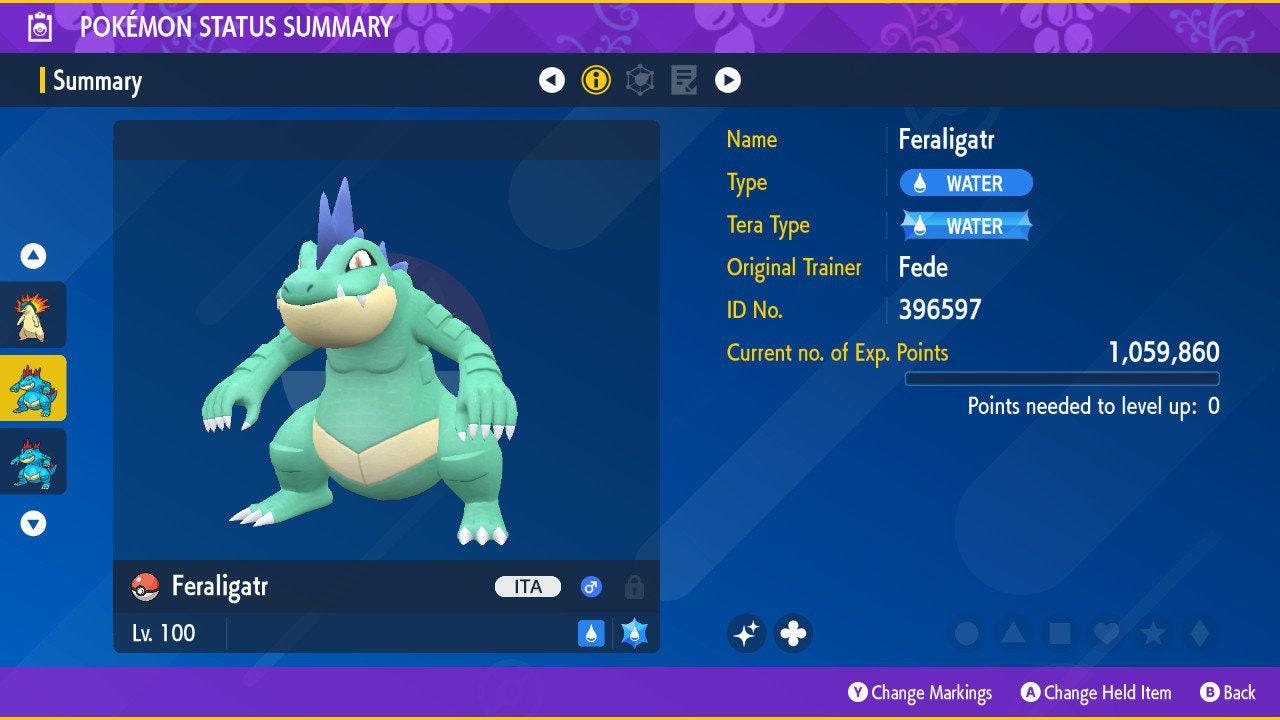 Shiny FERALIGATR Pokémon Scarlet and Violet 6IV Competitive Battle Ready – image 2