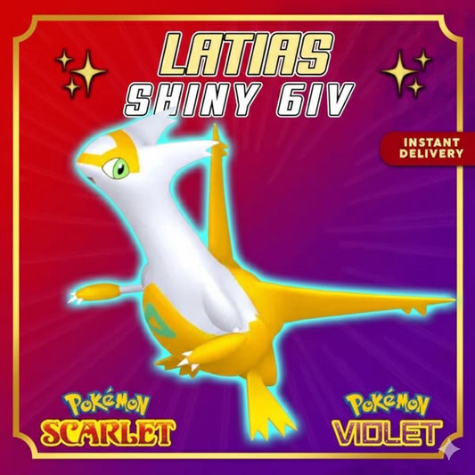 Shiny LATIAS Pokémon Scarlet and Violet Legendary Competitive Battle Ready - Pokémon Scarlet & Violet digital Pokémon trade