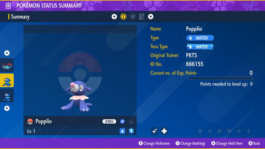 Shiny POPPLIO Pokémon Scarlet and Violet 6IV Competitive Battle Ready - Pokémon Scarlet & Violet digital Pokémon trade by