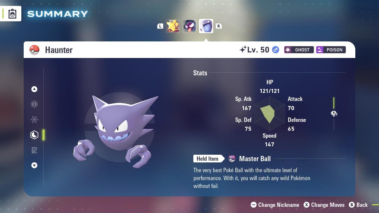 Shiny HAUNTER Pokémon Legends ZA 6IV Competitive Battle Ready - Pokémon Legends: Z-A digital Pokémon trade image 2