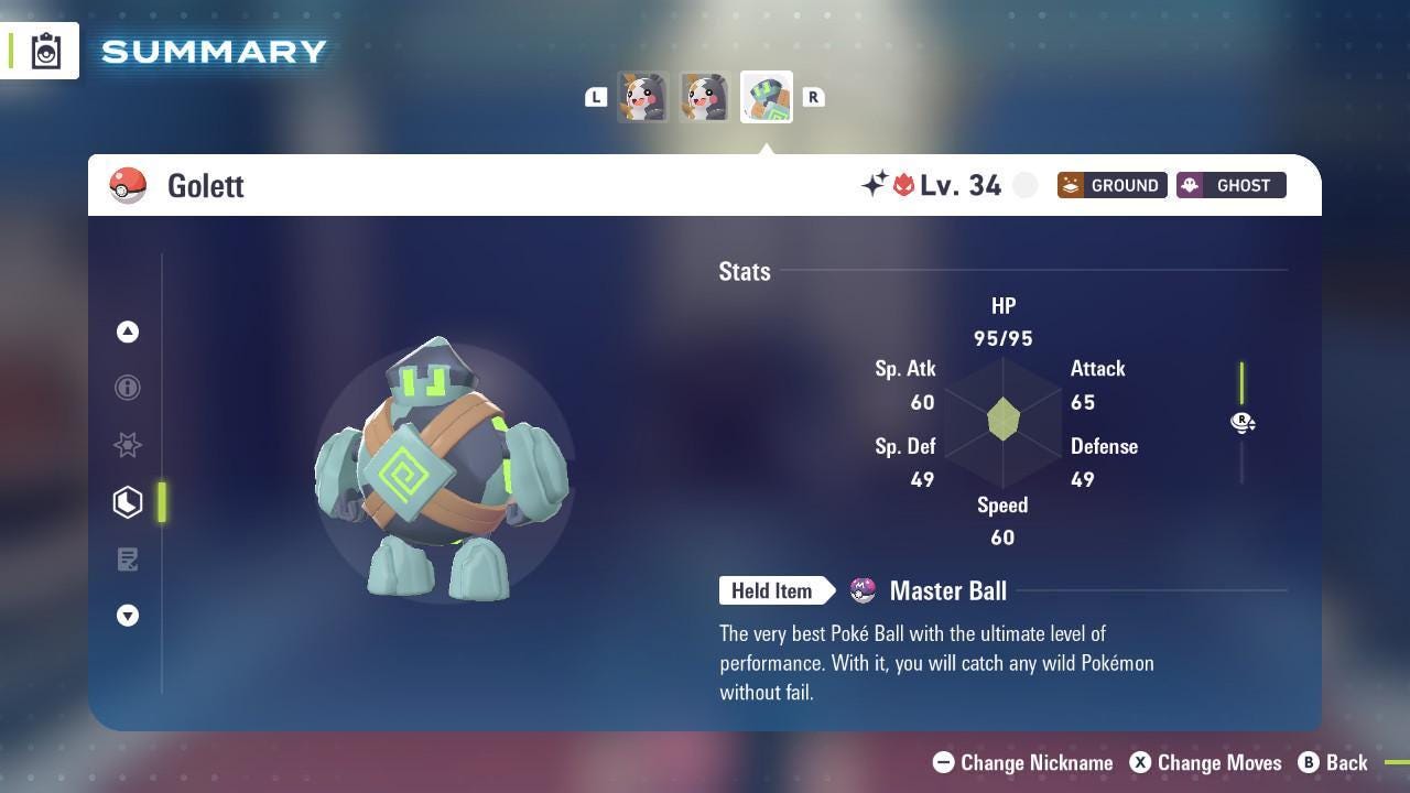 Shiny Alpha Golett Pokemon Legends Za Mega Dimension DLC 6IV Competitive Battle - Pokémon Legends: Z-A digital Pokémon trade