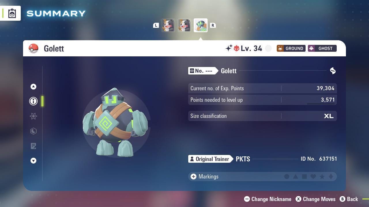 Shiny Alpha Golett Pokemon Legends Za Mega Dimension DLC 6IV Competitive Battle - Pokémon Legends: Z-A digital Pokémon trade