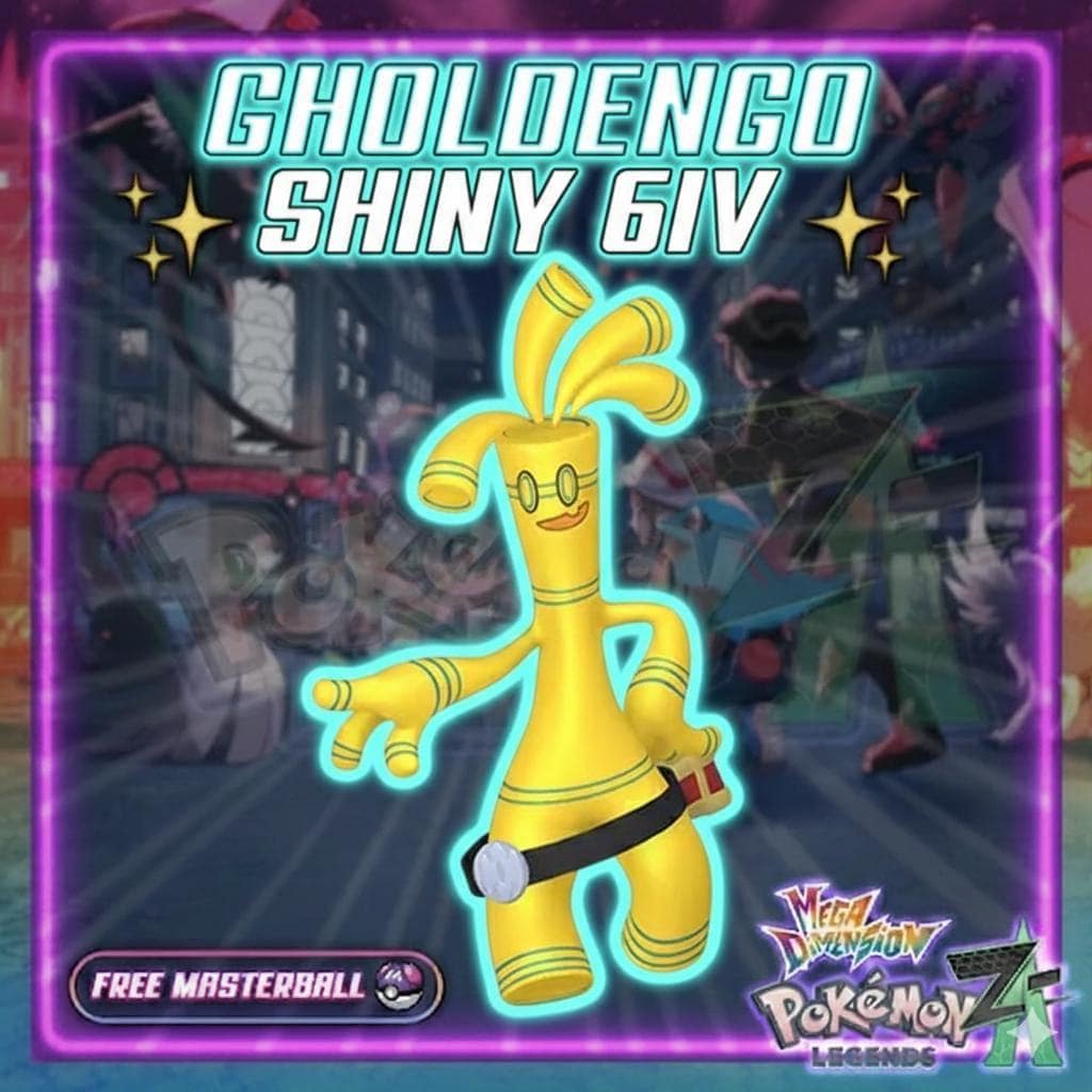 Shiny Gholdengo Pokemon Legends ZA Mega Dimension DLC 6IV Competitive Battle Ready - Pokémon Legends: Z-A digital Pokémon