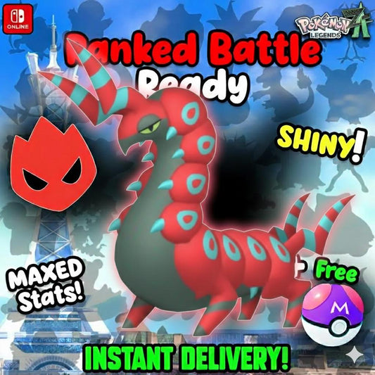 Shiny Alpha Scolipede Pokémon Legends ZA 6IV Competitive Battle Ready - Pokémon Legends: Z-A digital Pokémon trade by