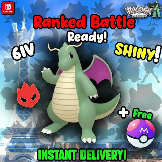 Shiny Alpha Dragonite Pokémon Legends ZA 6IV Competitive Battle Ready Mega - Pokémon Legends: Z-A digital Pokémon trade by