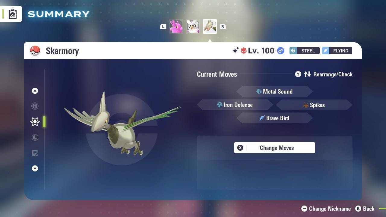 Shiny Alpha Skarmory Pokémon Legends ZA 6IV Competitive Battle Ready - Pokémon Legends: Z-A digital Pokémon trade image 4